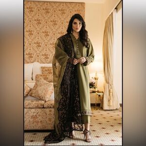 Pakistani designer lawn suit 3 piece
